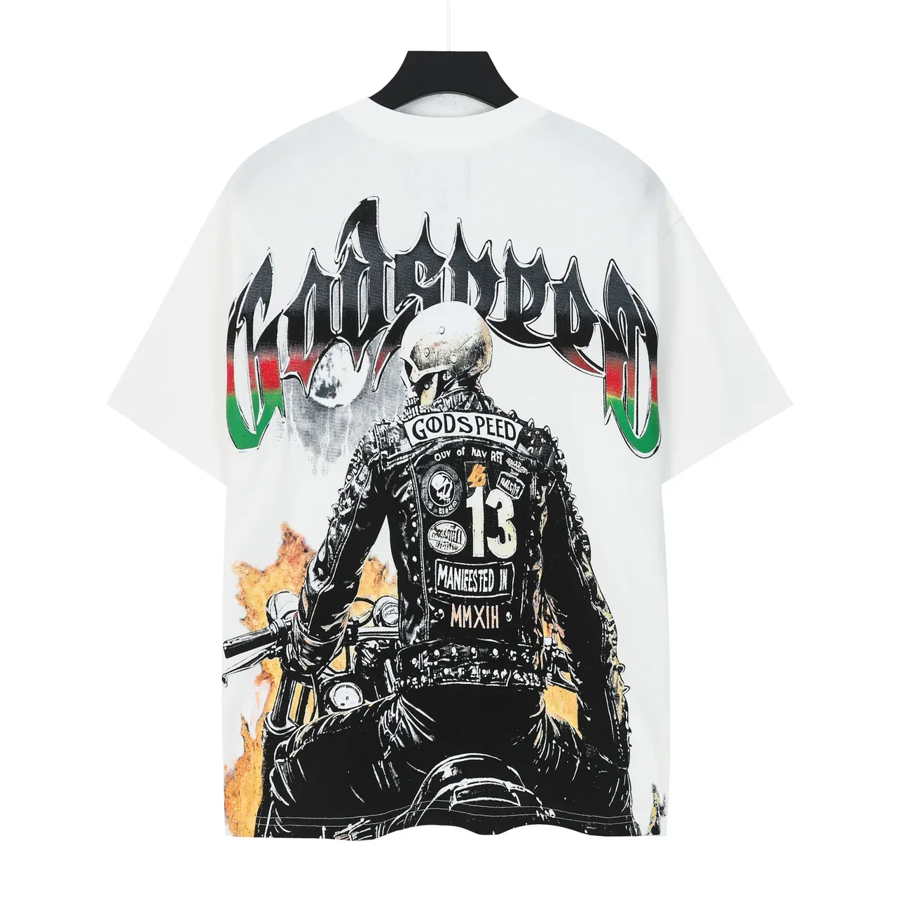 Godspeed Graphic Biker Print Oversized T-Shirt 2