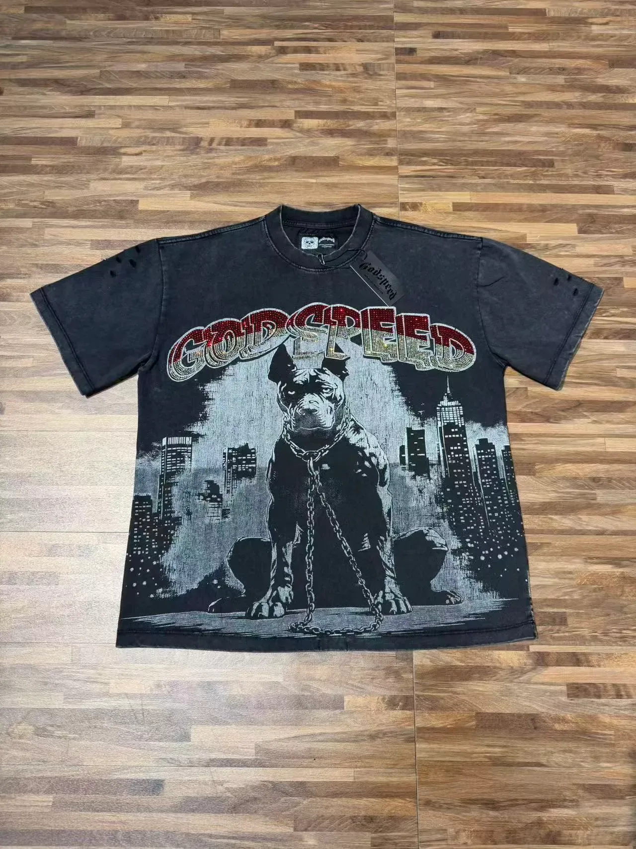 Godspeed Graphic Pitbull Cityscape T-Shirt 3