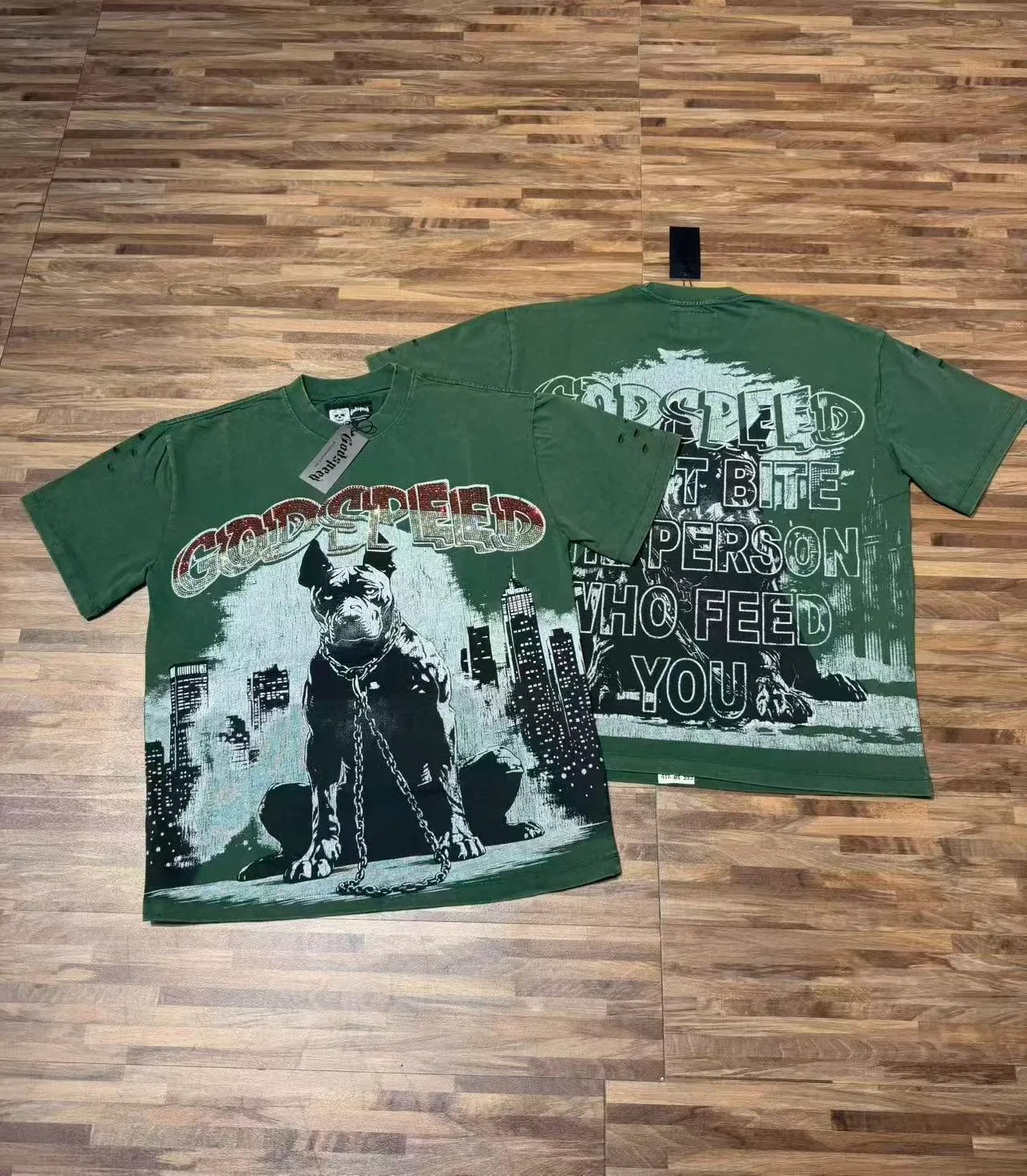 Godspeed Graphic Pitbull Cityscape T-Shirt 5