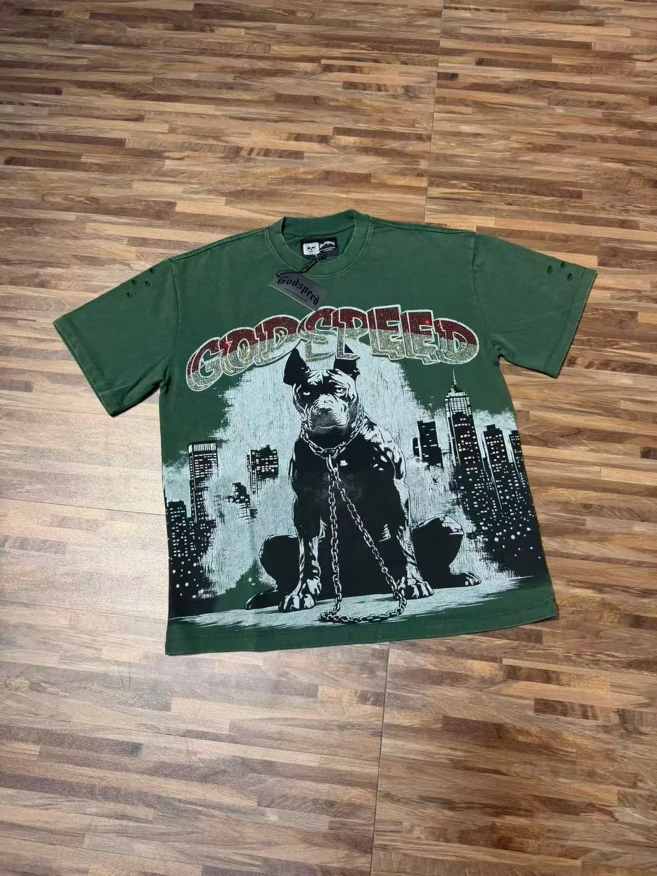 Godspeed Graphic Pitbull Cityscape T-Shirt 6