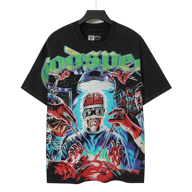 Godspeed Graphic Print Oversized Black T-Shirt 3