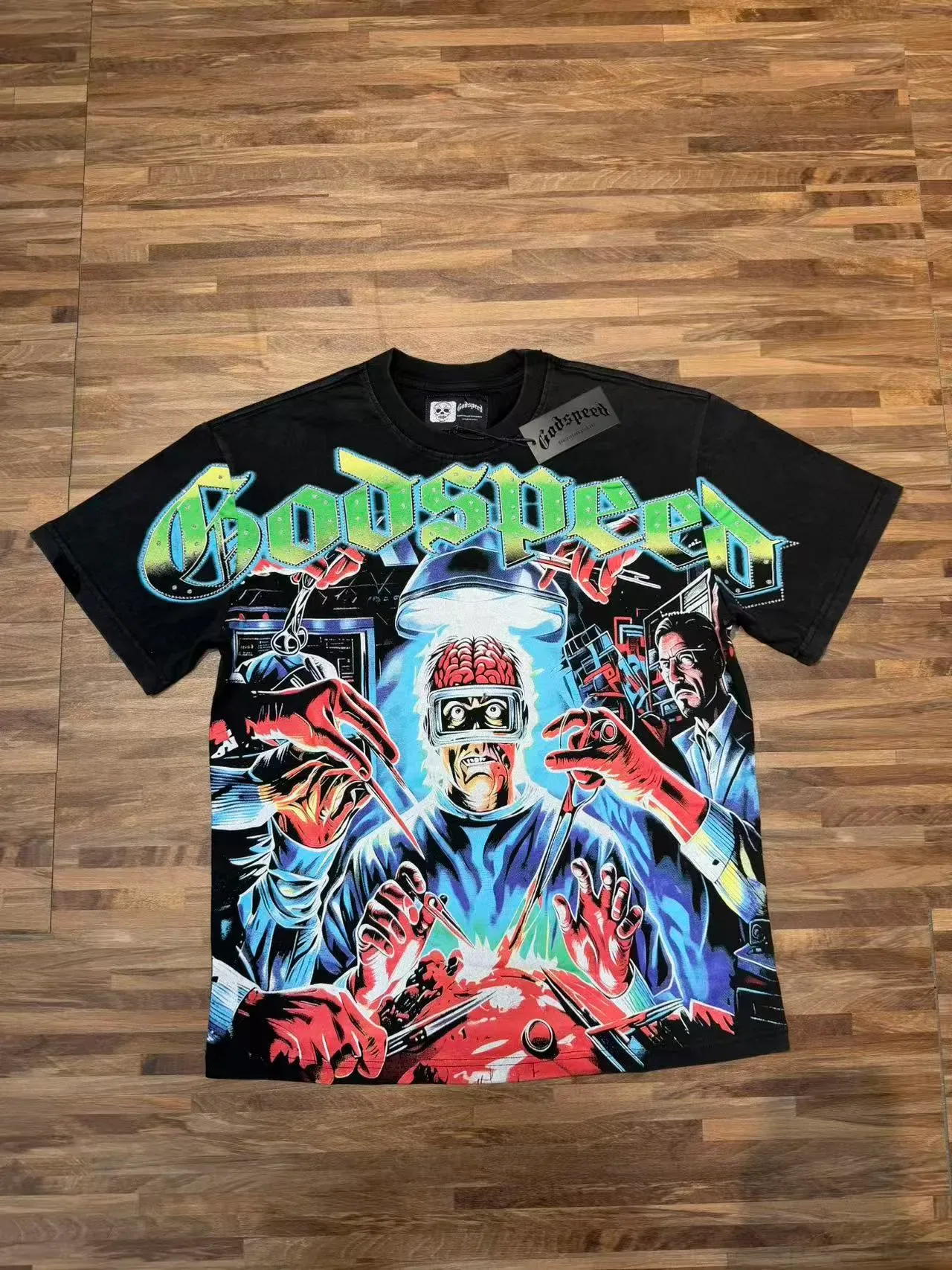 Godspeed Graphic Print Oversized Black T-Shirt 5
