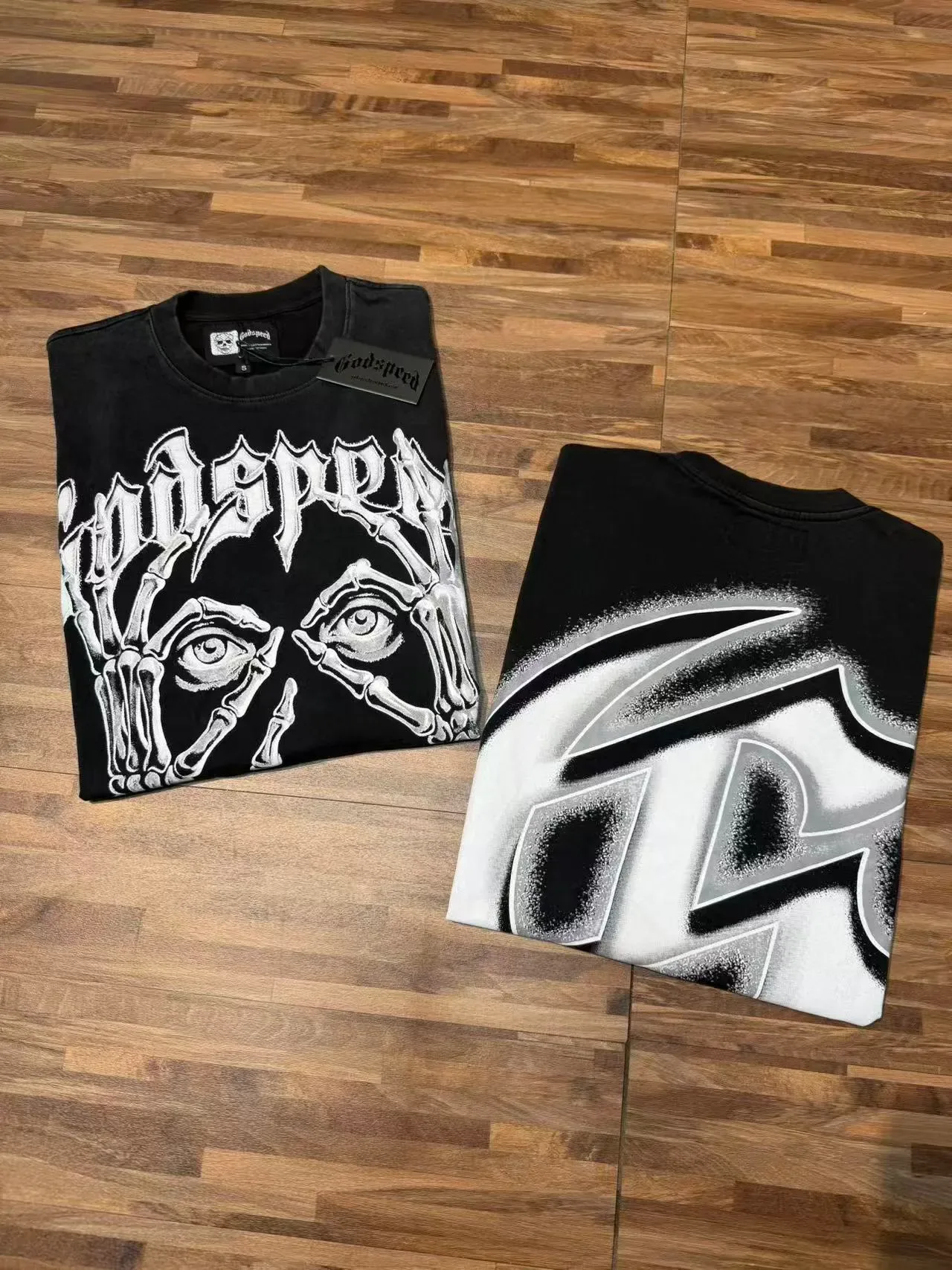 Godspeed Skeletal Hands Graphic Black T-Shirt 4