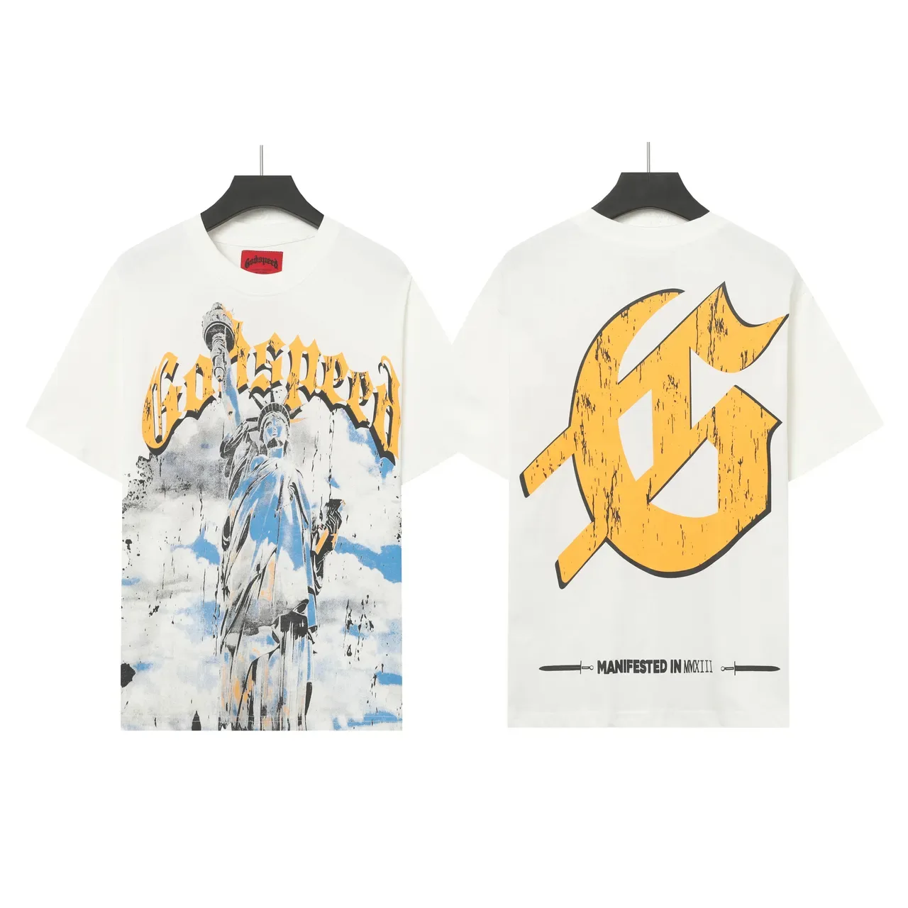 Camiseta Godspeed con estampado gráfico de la Estatua de la Libertad 2