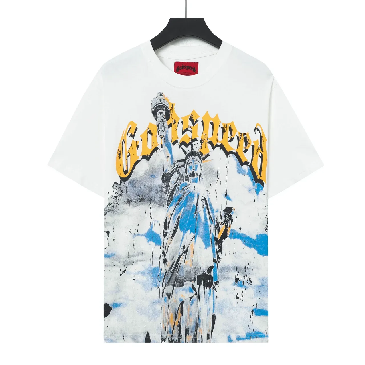 Camiseta Godspeed con estampado gráfico de la Estatua de la Libertad 4