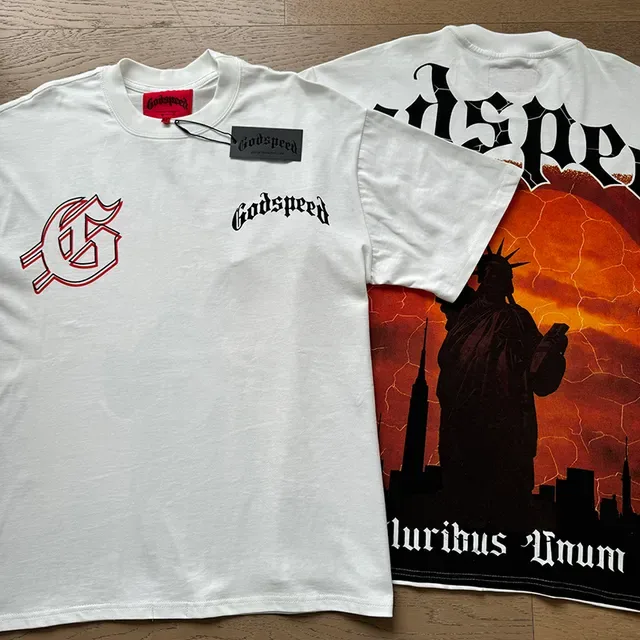 Godspeed White Black Graphic-Print Oversized Fit T-Shirt 4