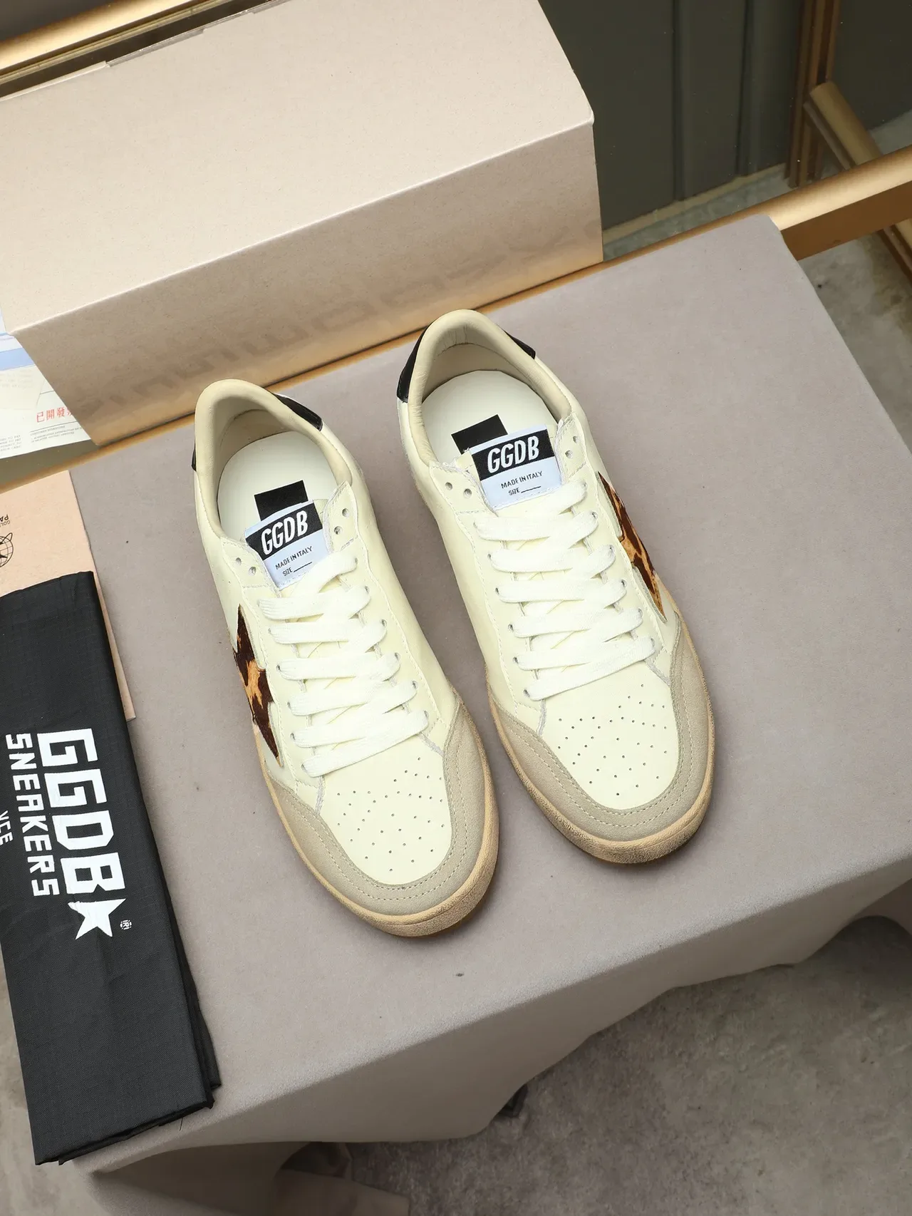 Golden Goose Ball Star Off-White Leopard Star chaussures lifestyle 2