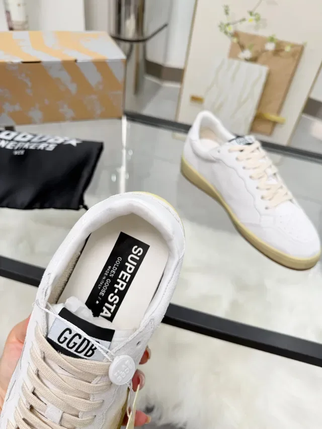 Golden Goose Ball Star Off-White Suede Lifestyle Sneakers 3
