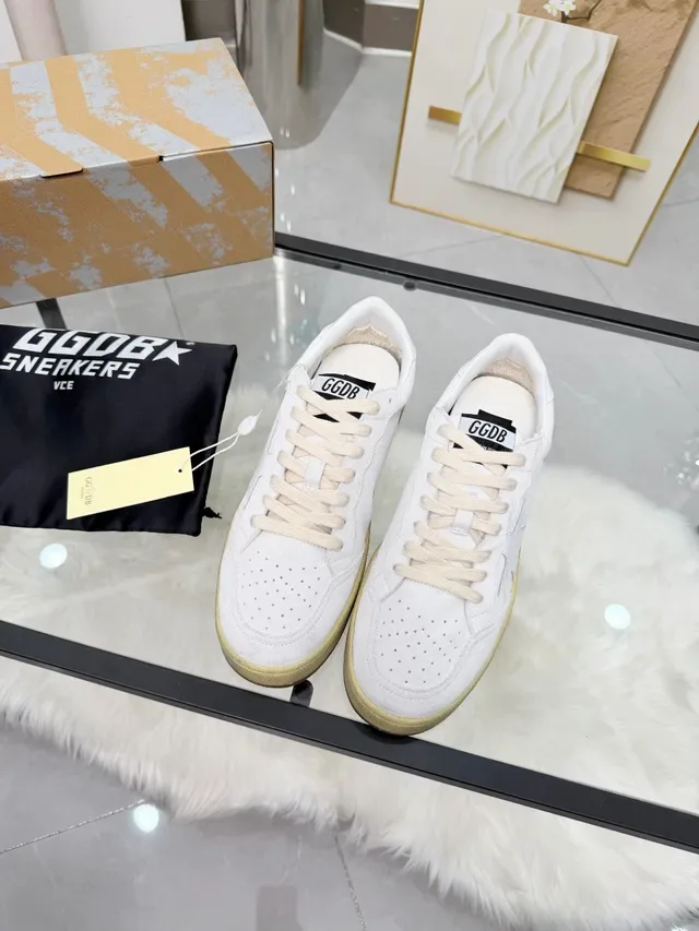 Golden Goose Ball Star Off-White Suede Lifestyle Sneakers 6