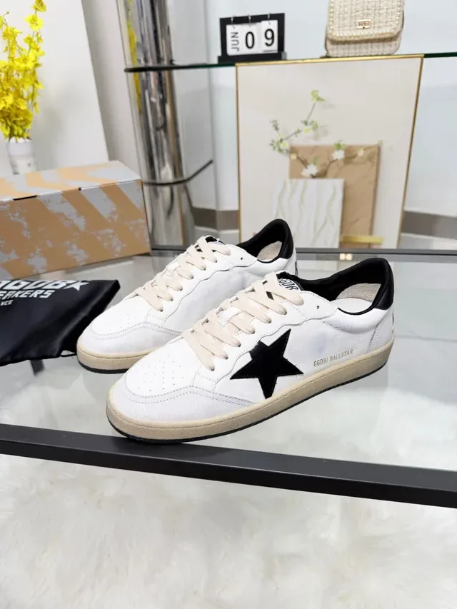 Golden Goose Ball Star White and Black Star Lifestyle Sneakers 5