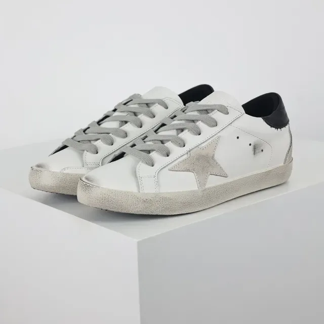 Golden Goose Superstar Distressed White Leather Lifestyle Sneakers 2