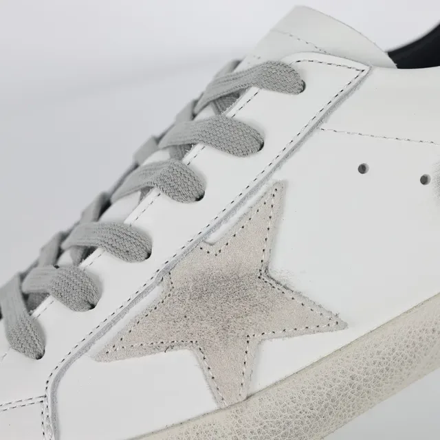 Golden Goose Superstar Distressed White Leather Lifestyle Sneakers 6