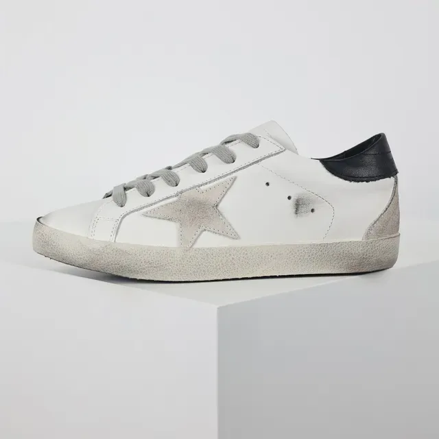 Golden Goose Superstar Distressed White Leather Lifestyle Sneakers 9