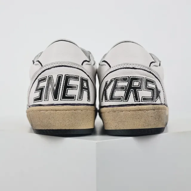 Golden Goose Superstar tênis lifestyle com logotipo de estrela branco e preto 8