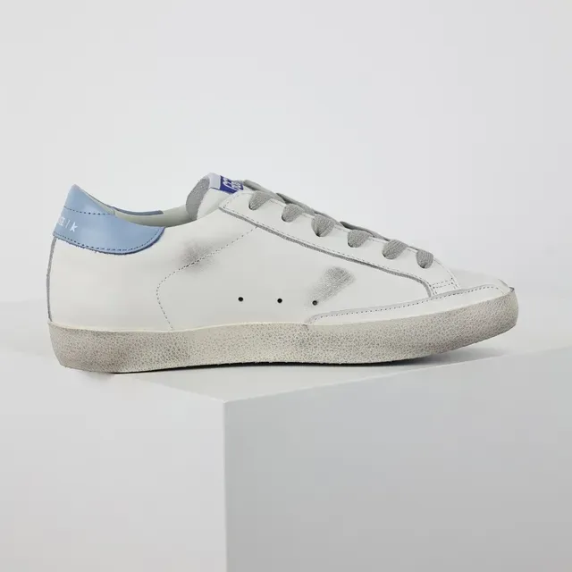 Golden Goose Superstar Sneakers Lifestyle Brancas Bordeaux Sola de Borracha Distressed Aplique de Estrela Glitter 7