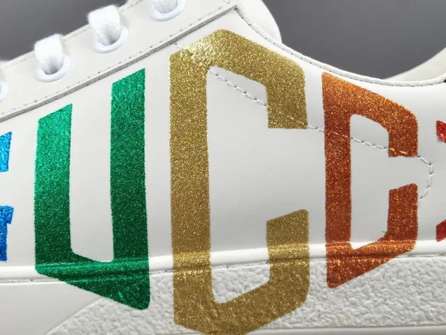 Gucci Ace Rainbow Logo White Lifestyle Sneakers 4