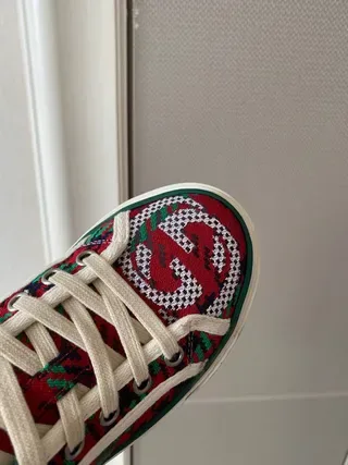 Gucci Ace Red Green Web Stripe Lifestyle Sneakers 3
