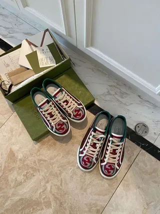Gucci Ace Red Green Web Stripe Lifestyle Sneakers 6