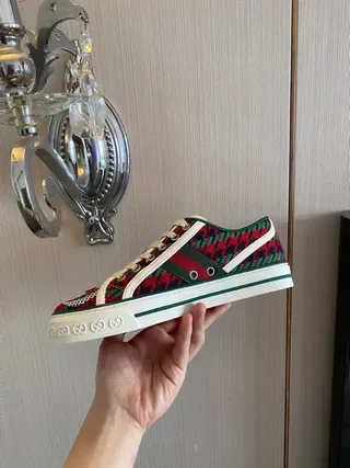Gucci Ace Red Green Web Stripe Lifestyle Sneakers 8