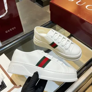 Gucci Ace White Web Stripe Platform Lifestyle Sneakers
