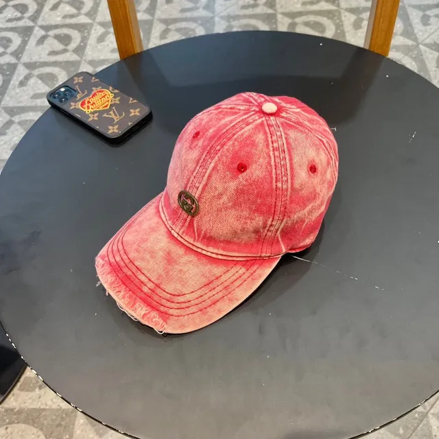 Gucci Acid-Wash Pink Denim Baseball Cap 3