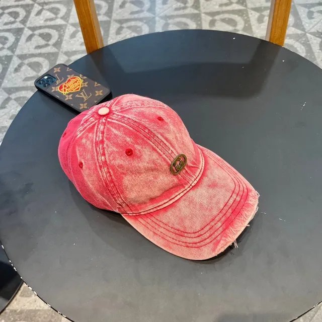 Gucci Acid-Wash Pink Denim Baseball Cap 4