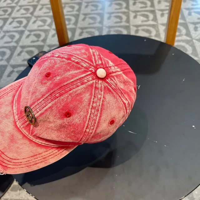Gucci Acid-Wash Pink Denim Baseball Cap 5