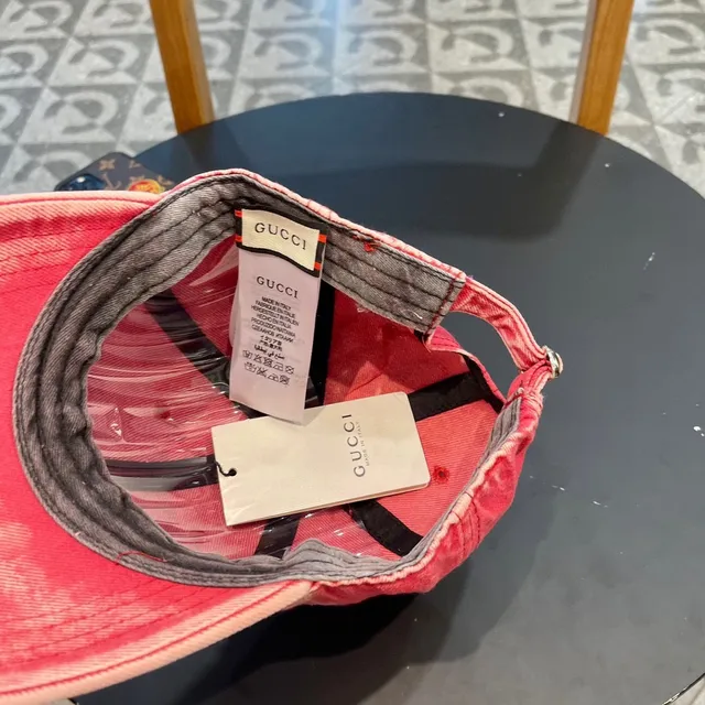 Gucci Acid-Wash Pink Denim Baseball Cap 8