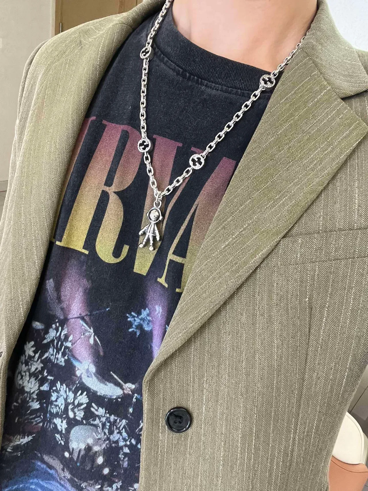Gucci Astronaut Pendant Silver Chain Necklace 2