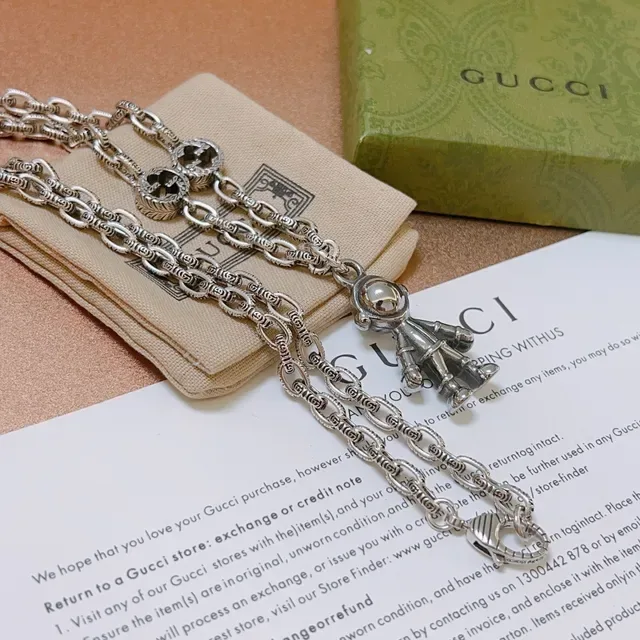 Gucci Astronaut Pendant Silver Chain Necklace 6