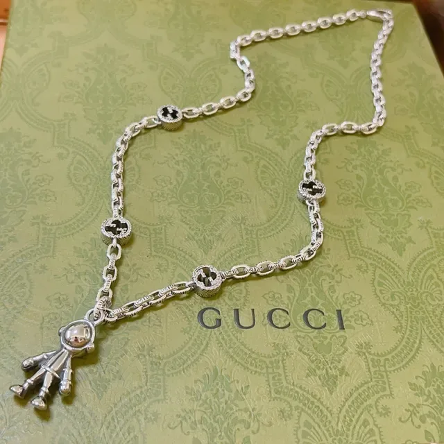 Gucci Astronaut Pendant Silver Chain Necklace 7