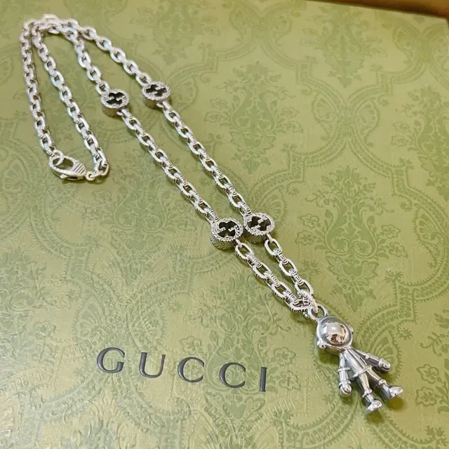 Gucci Astronaut Pendant Silver Chain Necklace 8