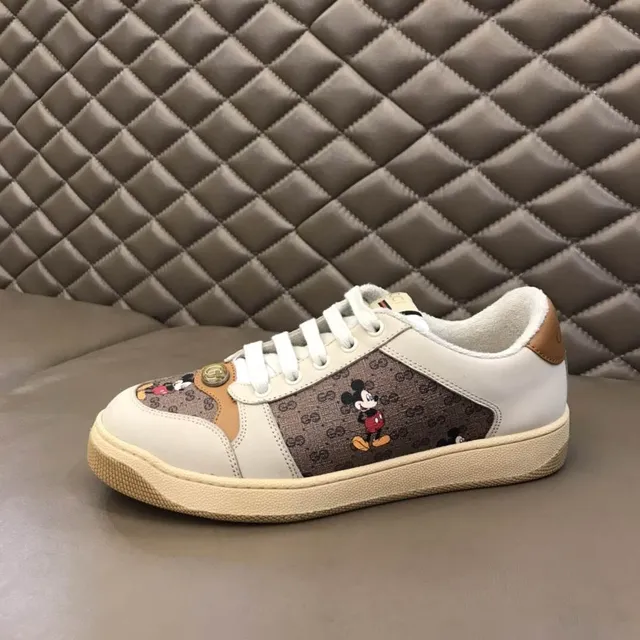 Gucci Beige Brown GG Monogram Canvas Mickey Mouse Appliqué Lifestyle Sneakers 6