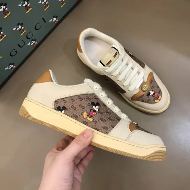 Gucci Beige Brown GG Monogram Canvas Mickey Mouse Appliqué Lifestyle Sneakers 7