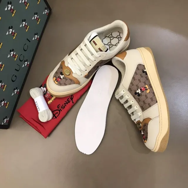 Gucci Beige Brown GG Monogram Canvas Mickey Mouse Appliqué Lifestyle Sneakers 8