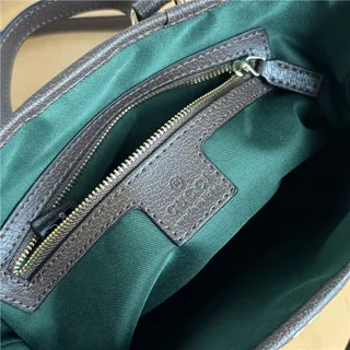 Gucci Beige Brown GG Monogram Canvas Web Stripe Accent Bucket Bag 14