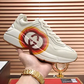 Gucci Beige Multicolor Chunky Sole Leather Upper Lifestyle Sneakers