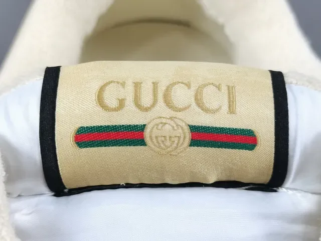 Gucci Beige Red Suela Plataforma GG Monogram Textil Lifestyle Sneakers 5
