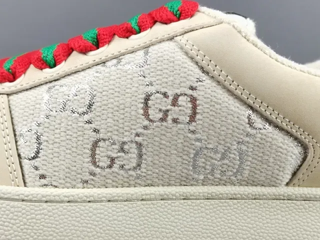 Gucci Beige Red Suela Plataforma GG Monogram Textil Lifestyle Sneakers 8