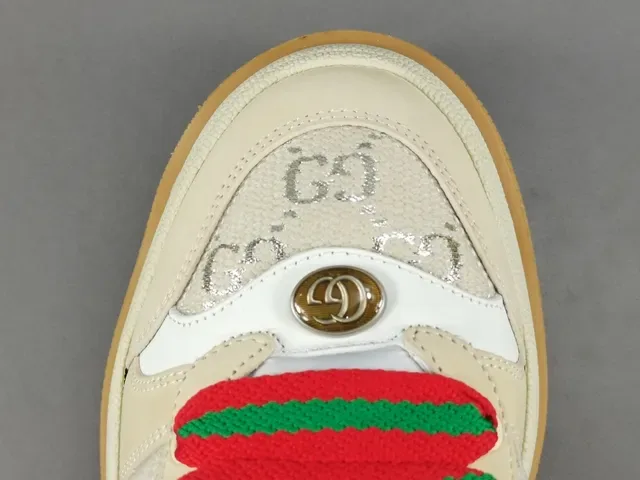 Gucci Beige Red Suela Plataforma GG Monogram Textil Lifestyle Sneakers 10