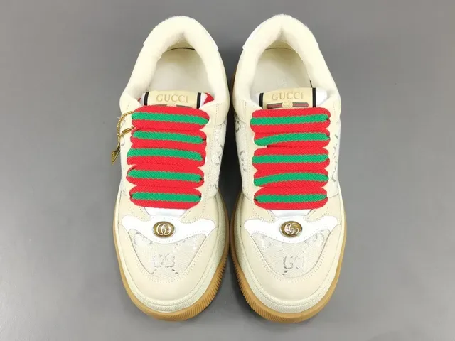 Gucci Beige Red Suela Plataforma GG Monogram Textil Lifestyle Sneakers 16