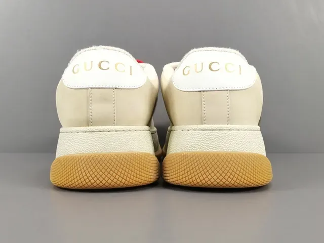 Gucci Beige Red Suela Plataforma GG Monogram Textil Lifestyle Sneakers 17