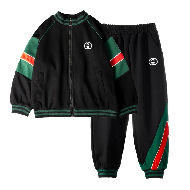 Gucci Black Multicolor Varsity Striped Ribbed Trim Tracksuit 13