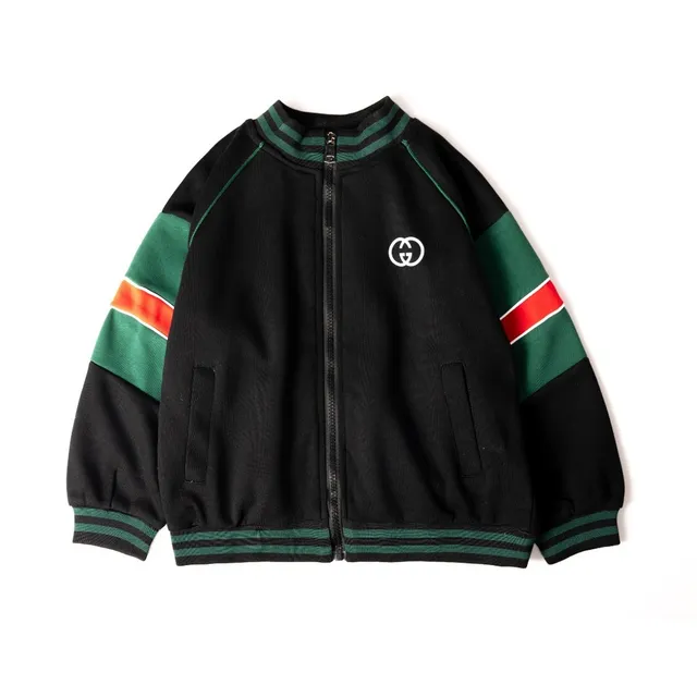 Gucci Black Multicolor Varsity Striped Ribbed Trim Tracksuit 15