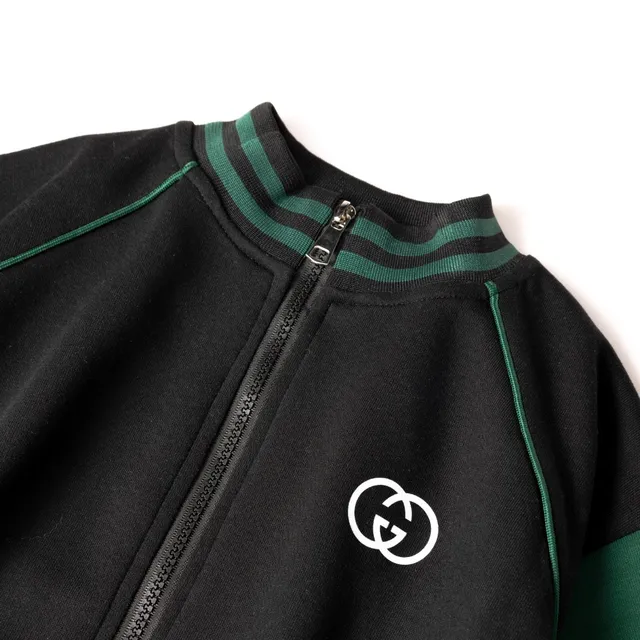 Gucci Black Multicolor Varsity Striped Ribbed Trim Tracksuit 17