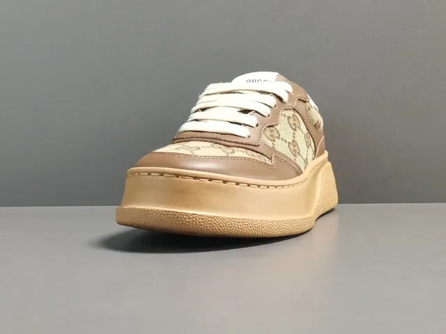Gucci Brown Beige GG Monogram Canvas Leather Overlays Lifestyle Sneakers 4
