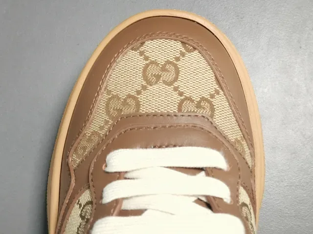 Gucci Brown Beige GG Monogram Canvas Leather Overlays Lifestyle Sneakers 6