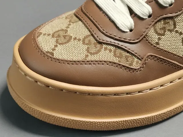 Gucci Brown Beige GG Monogram Canvas Leather Overlays Lifestyle Sneakers 7