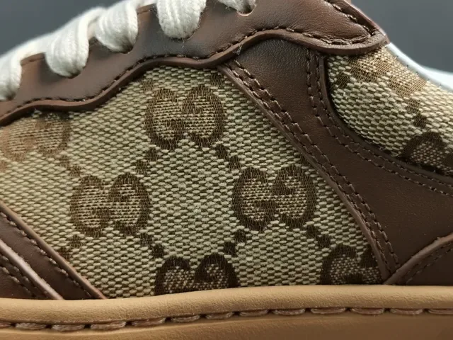 Gucci Brown Beige GG Monogram Canvas Leather Overlays Lifestyle Sneakers 8
