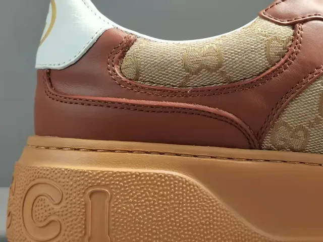 Gucci Brown Beige GG Monogram Canvas Leather Overlays Lifestyle Sneakers 9